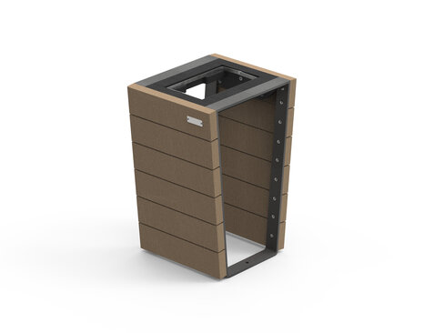 Corbeille porte-sac vigipirate Aeria - lattes plastique recyclé - pour sac 110 l - livré non déchargé