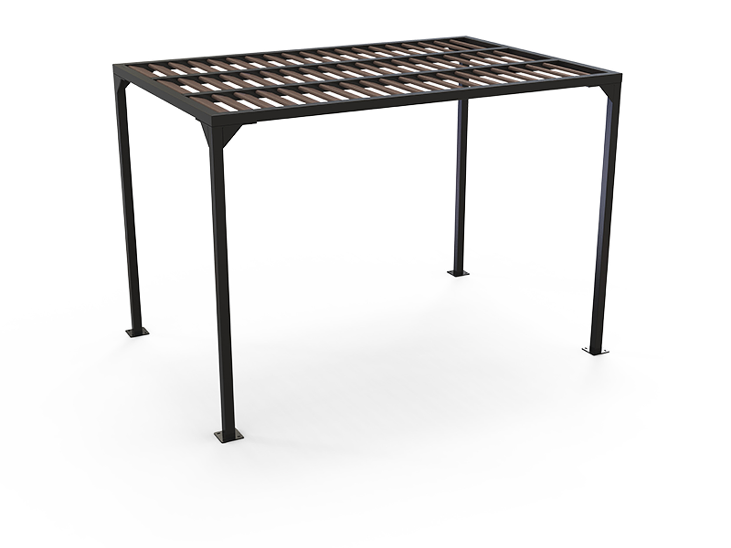 Ombrière - l. 360 x pr. 240 x h. 250 cm - plastique recyclé coloris standard - livré non déchargé