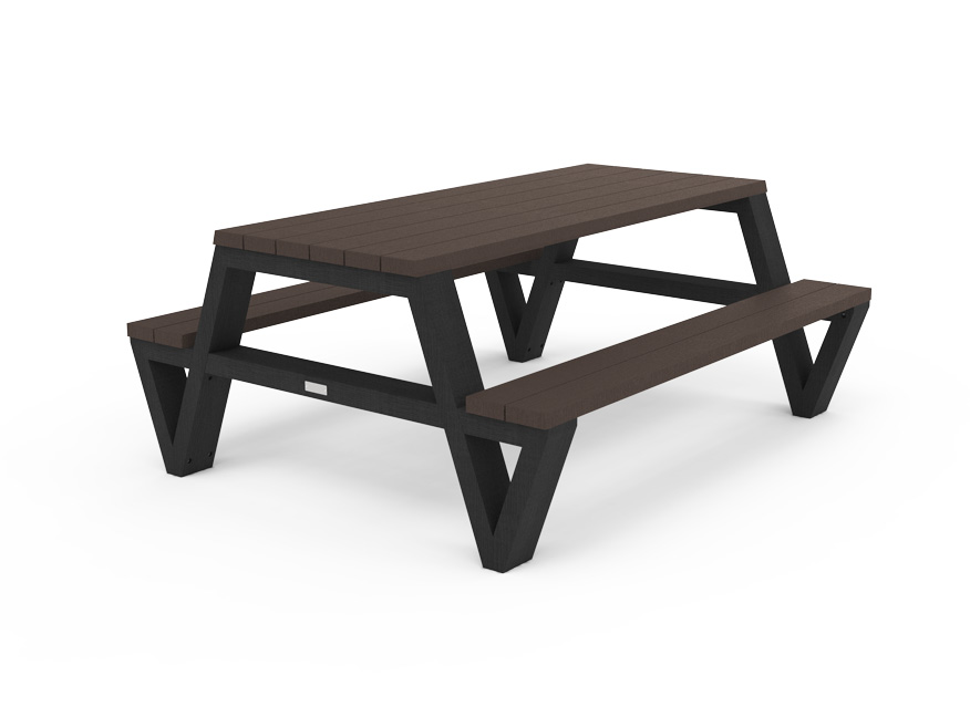 Table pique-nique Pointe - piètement noir - l. 180 cm - coloris standard - livré non déchargé