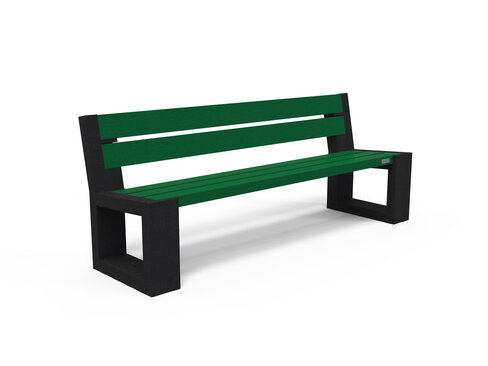 Banc Arena - piètement noir - l. 194 cm - coloris pigmentek - livré non déchargé