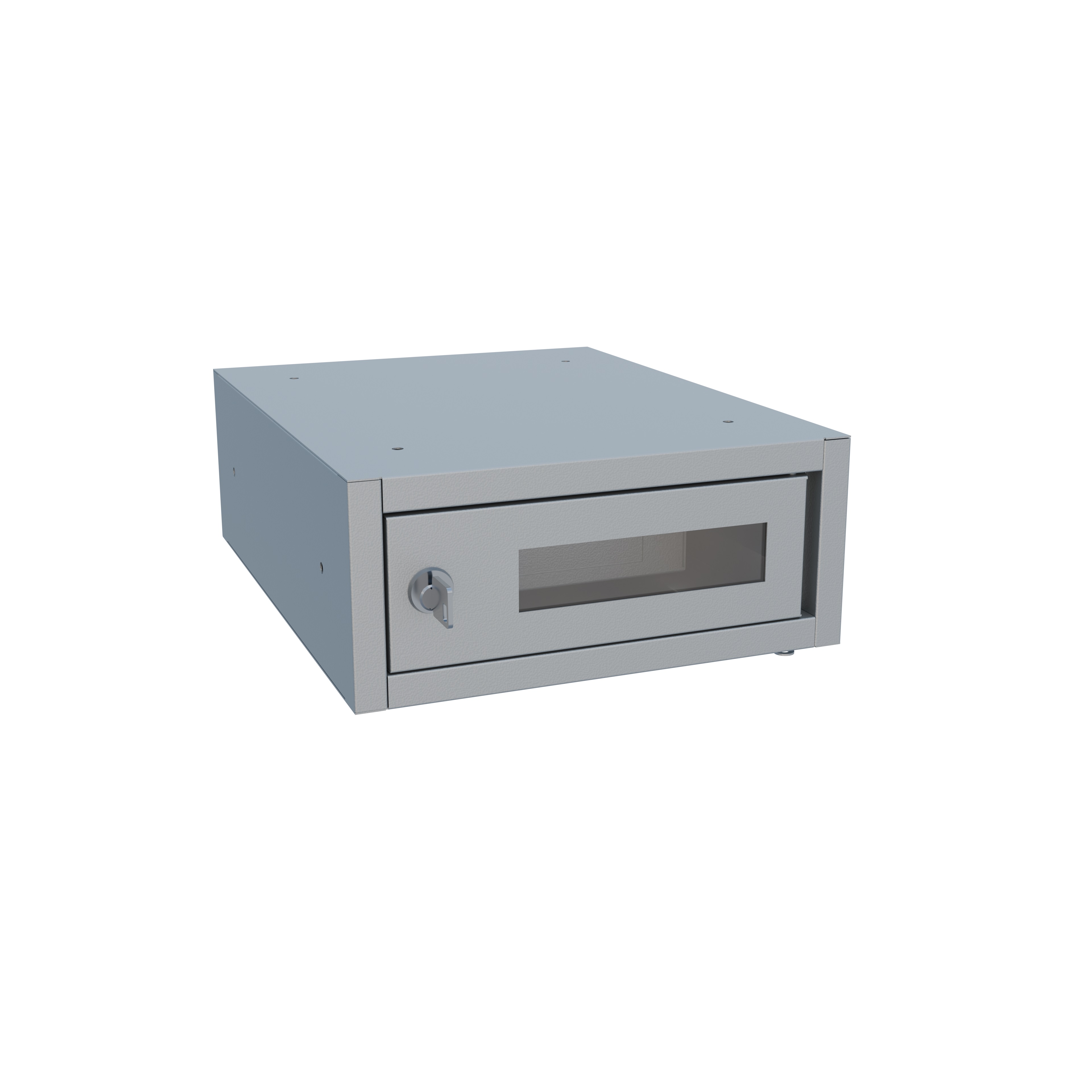 Coffret intérieur pour 1 arme de poing - 1 porte avec séparateur et fenêtre de visualisation - serrure à clé