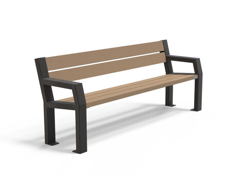 Banc Harmonie - accoudoir - l. 198 cm - coloris standard - livré non déchargé