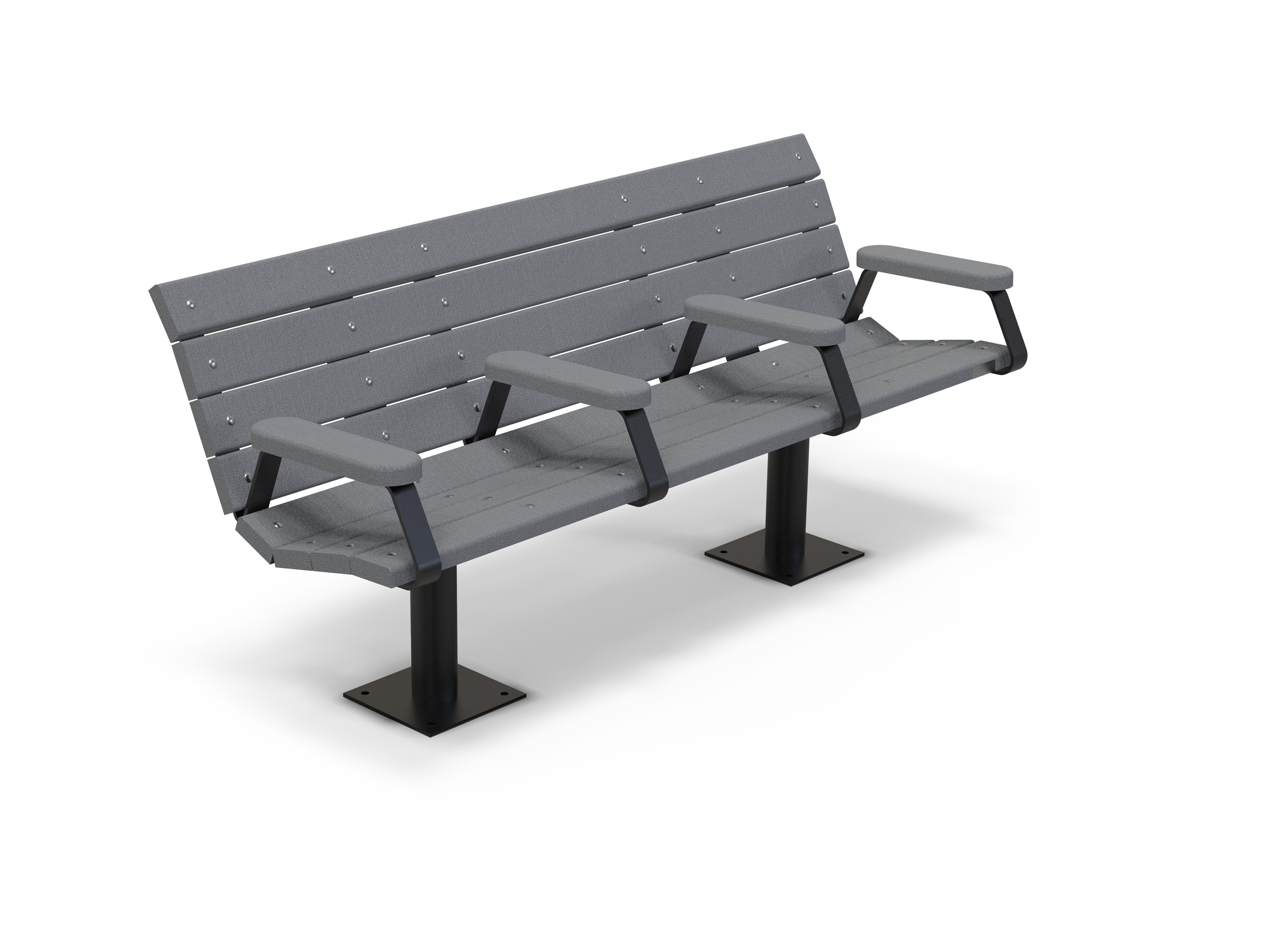 Banc Major - 4 accoudoirs - l. 180 cm - coloris standard - livré non déchargé