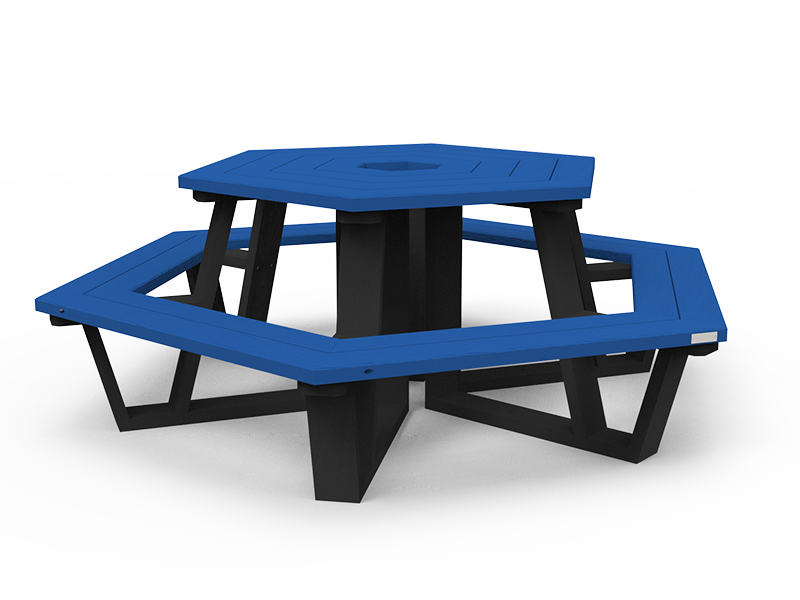 Table de pique-nique Helios - l. 232,4 cm - coloris pigmentek - livré non déchargé