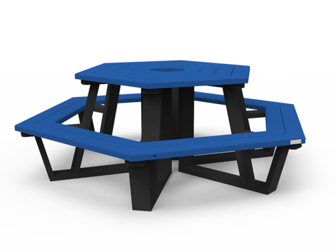 Table de pique-nique Helios - l. 232,4 cm - coloris pigmentek - livré non déchargé