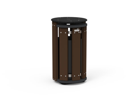 Corbeille Forestier - bac 60 L - avec couvercle - coloris standard - livré non déchargé