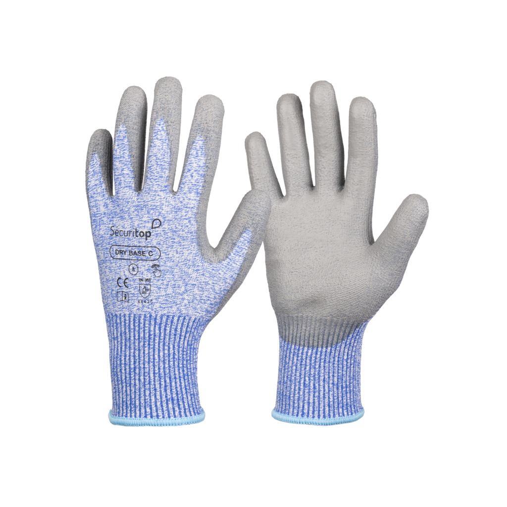 Gant DRY BASE C - jauge 13 - France sécurité - bleu - taille 6 - lot de 10