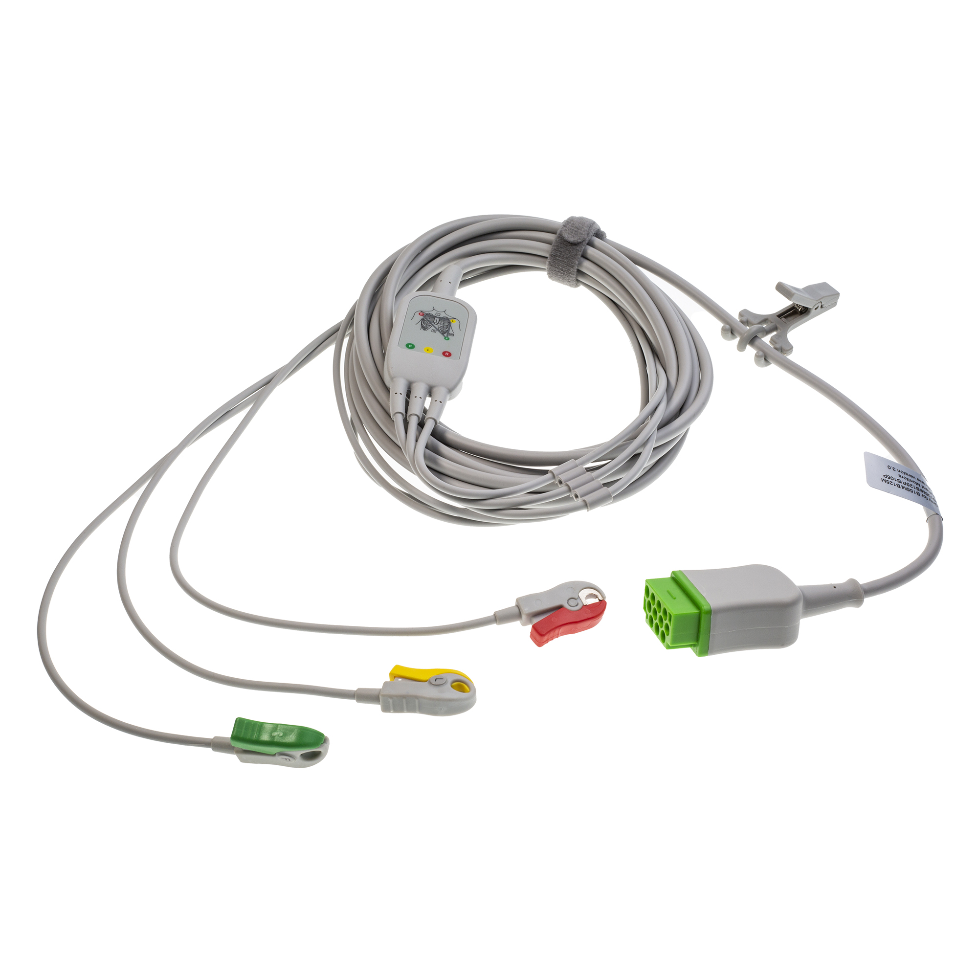 Câble ECG 3 brins monobloc à pinces IEC - l. 4,7 m - l'unité