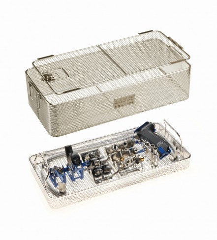 Conteneur grillagé et plateau de lavage DIN - MCI/DCS et MCU OSTEODRIVE II