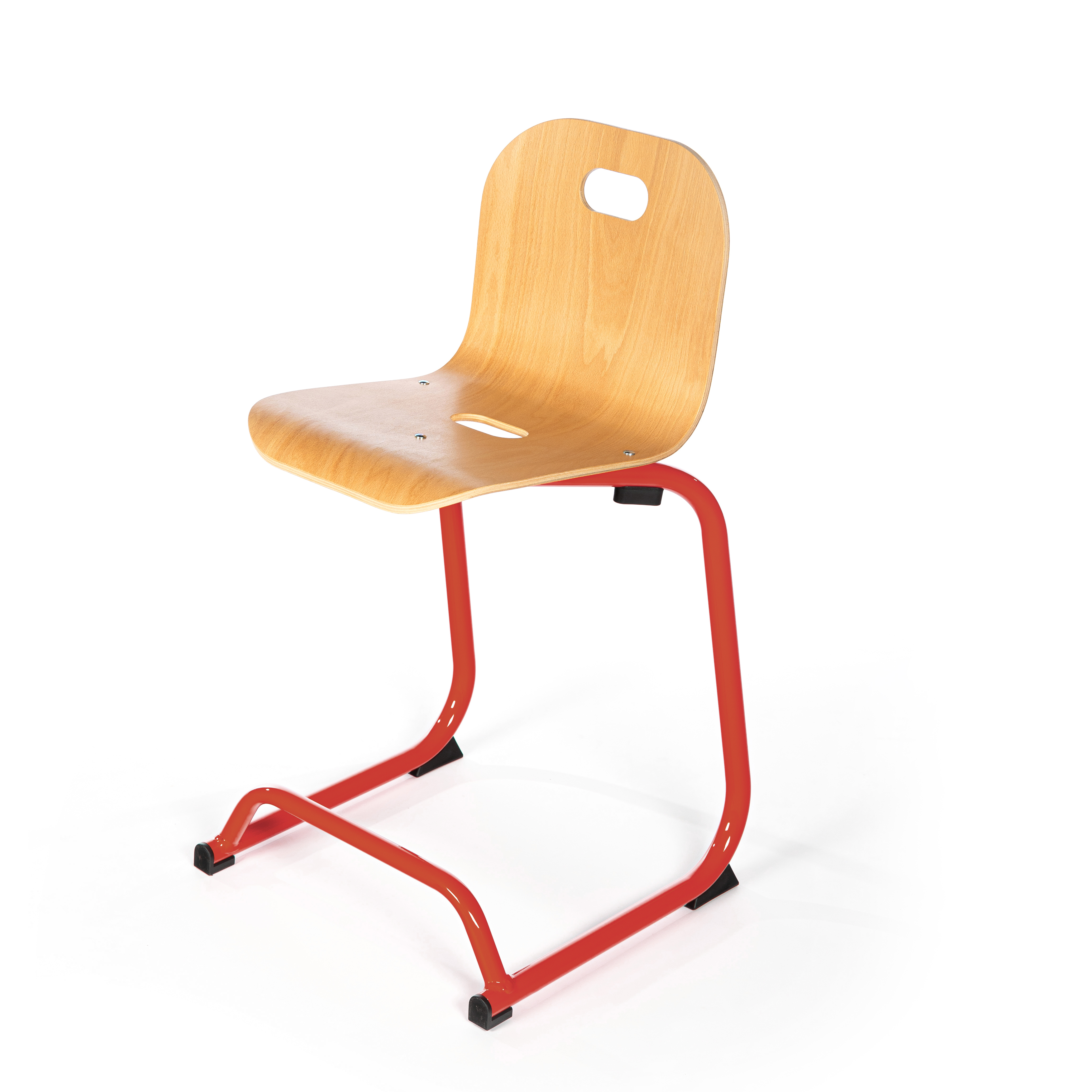 Chaise BIPLAN haute en appui sur table coque bois hêtre - 47 x 94 x 54 cm - piètement métallique avec repose pieds