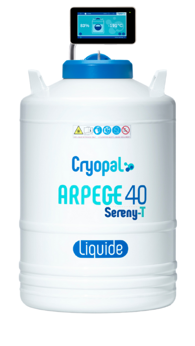 Cryoconservateur liquide Arpege 40 avec indicateur niveau et température SERENY'T BOX