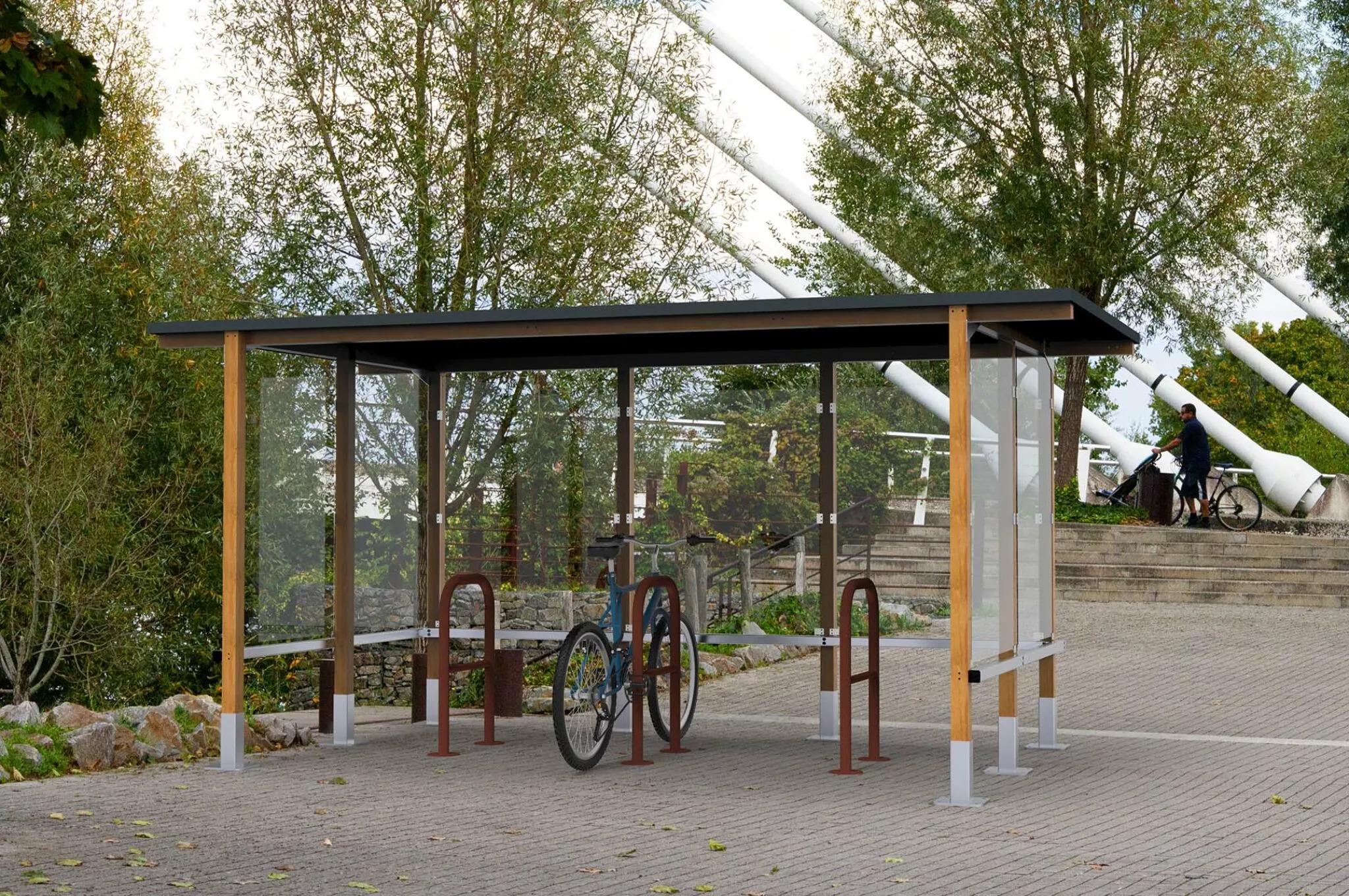 Abri vélos Beaufortain - bois - 4,05 x 2,44 m - livré