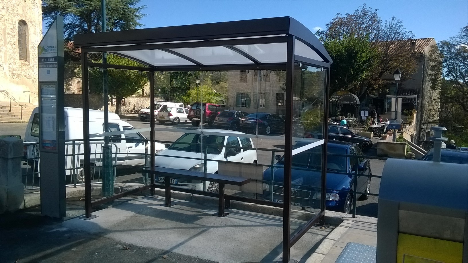 Abri voyageurs New GL - 3 x 1,6 m - vitré 2 grands côtés livré