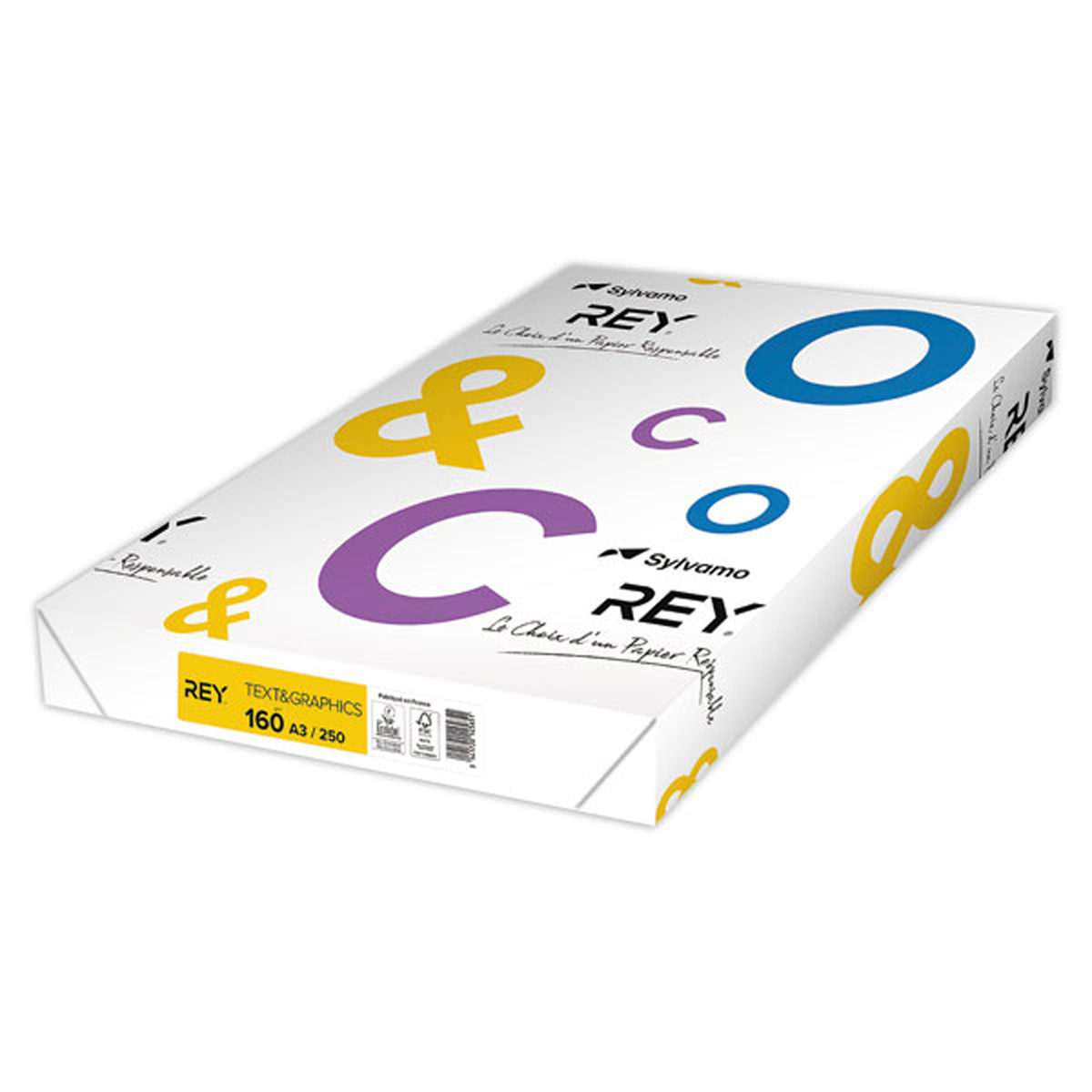 Papier dessin A3 160 g Rey - blanc - lot de 250 feuilles