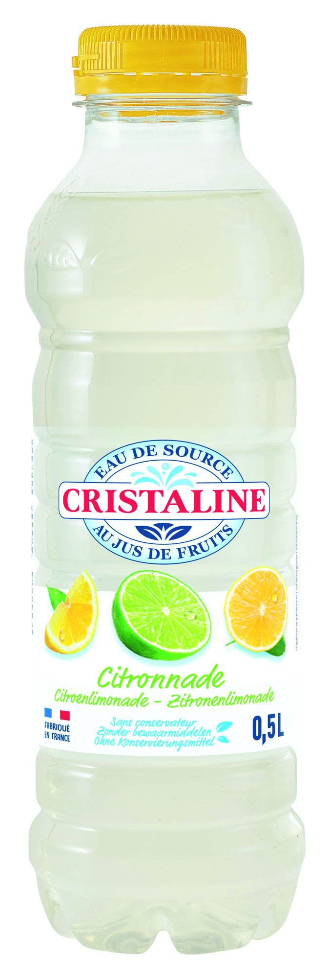 Eau Cristaline aromatisée citron/citron vert - 6 bouteilles de 0,5 L