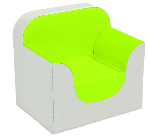 Fauteuil 2 accoudoirs Club - h. d'assise 25 cm - vert clair/ivoire 65090/187