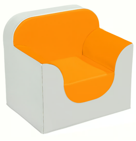 Fauteuil 2 accoudoirs Club - h. d'assise 25 cm - orange clair/ivoire 65090/222