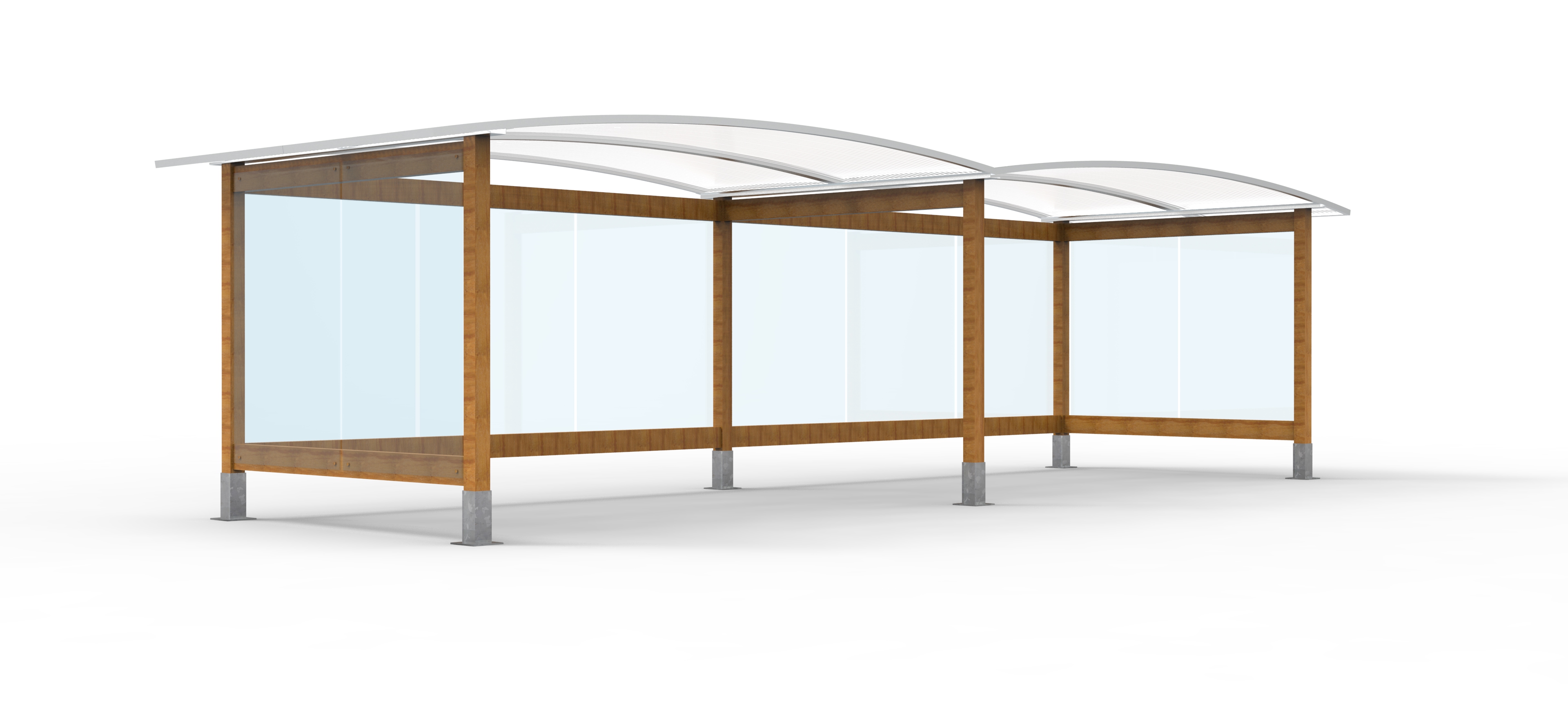 Abri Cycles Viadene - bois double CC - 8,24 X 2,50 m - livré