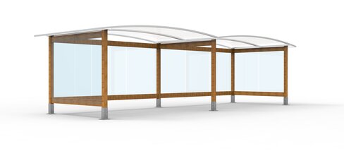 Abri Cycles Viadene - bois double CC - 8,24 X 2,50 m - livré