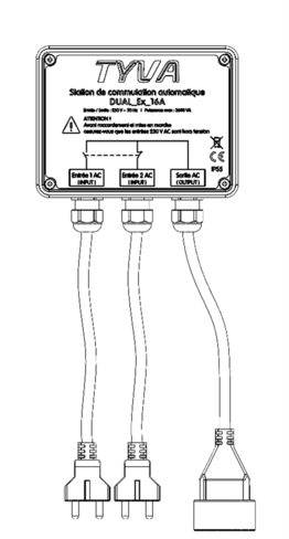 Station de commutation automatique 220 V 3600 W DUAL_EX_16A pour PowerCase