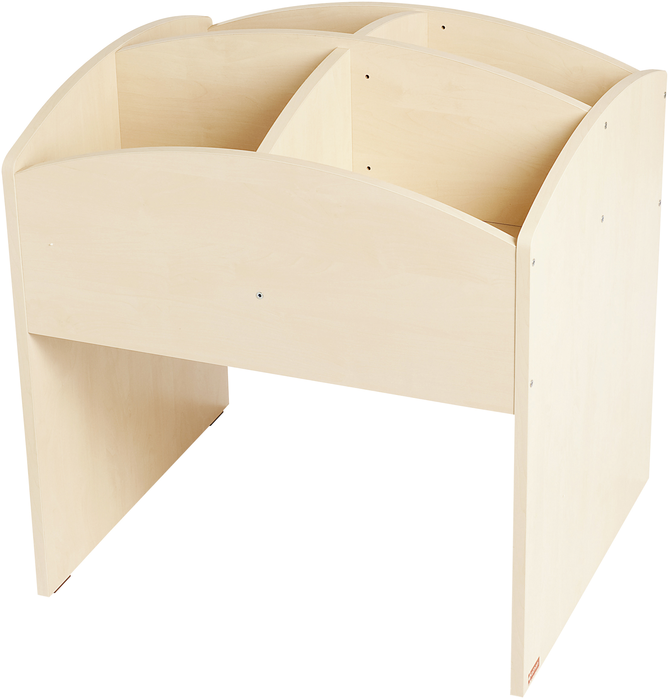 Bac à livres 4 cases haut - teinte bouleau