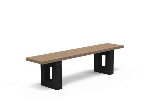 Banquette Londura - lattes plastique recyclé - l. 180 cm - livré non déchargé