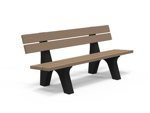 Banc Helios - lattes plastique recyclé - l. 180 cm - coloris standard - livré non déchargé