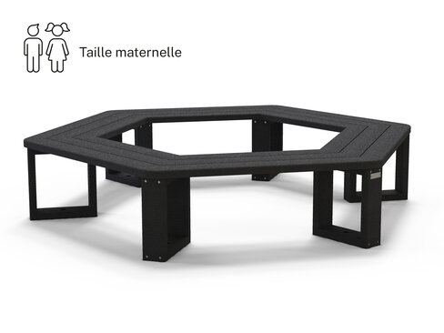 Banquette tour d'arbre Recre - lattes plastique recyclé - sans dossier - l. 232,9 cm - coloris standard -