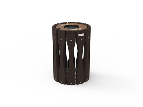 Corbeille porte-sac vigipirate Major - lattes plastique recyclé - sans couvercle - 100 l - livré non déchargé