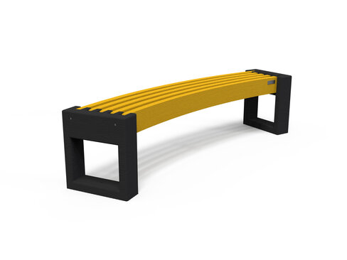 Banquette courbe Arena - piètement noir - l. 191 cm - coloris pigmentek - livré non déchargé