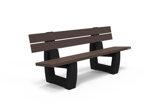 Banc Forestier - piètement noir - l. 180 cm - coloris standard - livré non déchargé