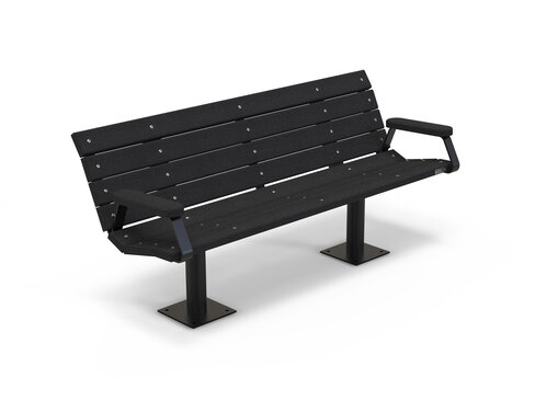 Banc Major - accoudoir - l. 180 cm - coloris standard - livré non déchargé
