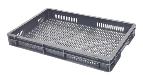 Bac alimentaire gerbable norme Europe parois et fond ajourés 12,5 litres 600 x 400 mm