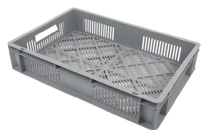 Bac alimentaire gerbable norme Europe parois et fond ajourés 20 litres 600 x 400 mm