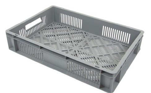 Bac alimentaire gerbable norme Europe parois et fond ajourés 20 litres 600 x 400 mm