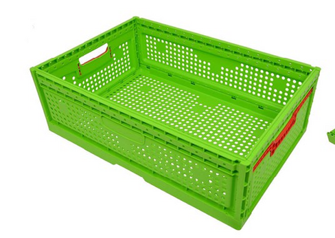 Bac alimentaire gerbable norme Europe rabattable pliable 39 litres parois et fond ajourés
