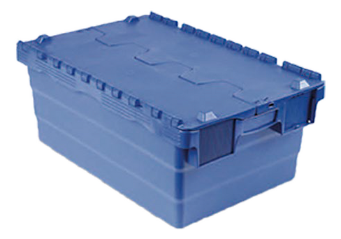 Bac navette gerbable emboîtable norme Europe - couvercle rabattable - 45 litres 600 x 400 mm