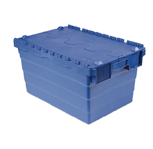 Bac navette gerbable emboîtable norme Europe - couvercle rabattable - 60 litres 600 x 400 mm