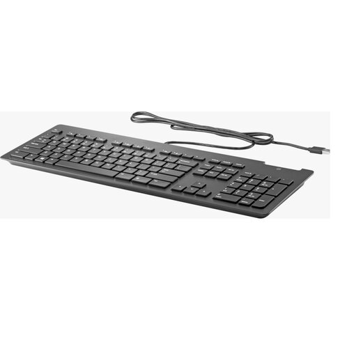 Clavier AZERTY filaire - HP A71J9AA - avec lecteur de carte à puce intégré - noir