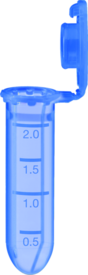 Microtube 2 ml, pp, fond conique, gradué, bleu, safeseal x 1920
