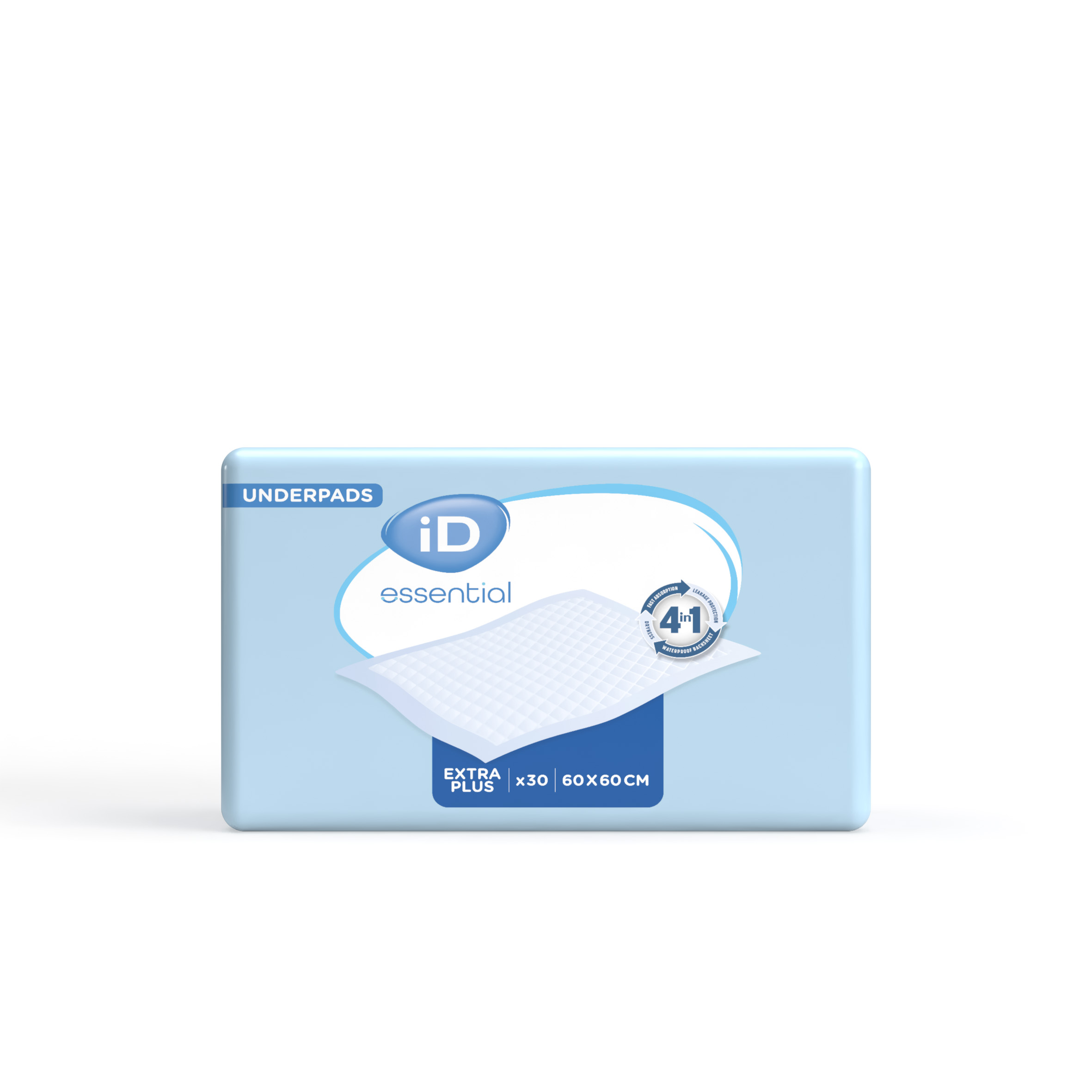 Alèse iD Essential Underpads Extra plus 60x60 cm - 1 carton de 120 unités