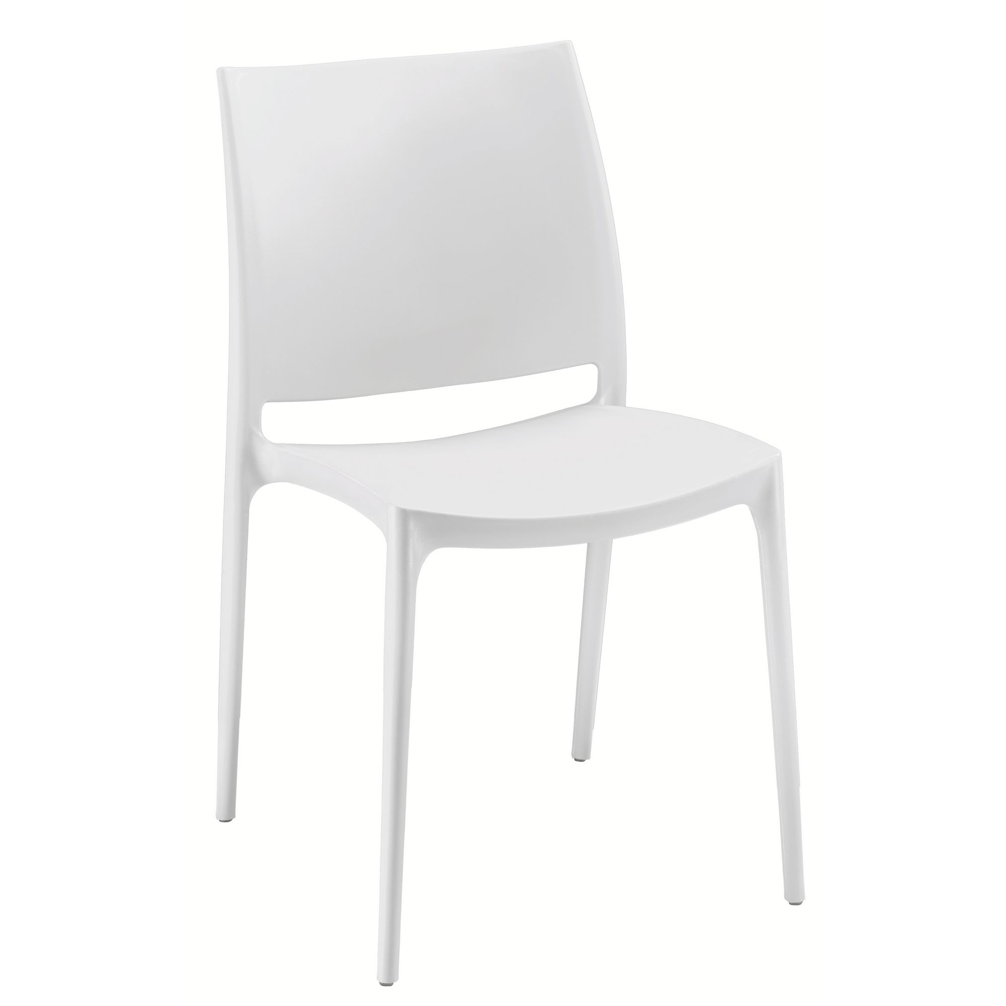 Chaise polyvalente Elya - polypropylène blanc - 4 pieds