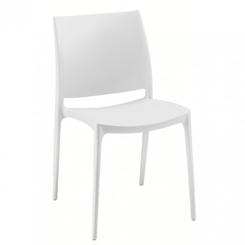 Chaise polyvalente Elya - polypropylène blanc - 4 pieds
