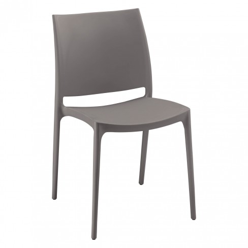 Chaise polyvalente Elya - polypropylène gris - 4 pieds