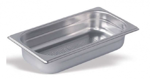 Bac gastronorme inox perforé GN 1/3 - profondeur 100 mm