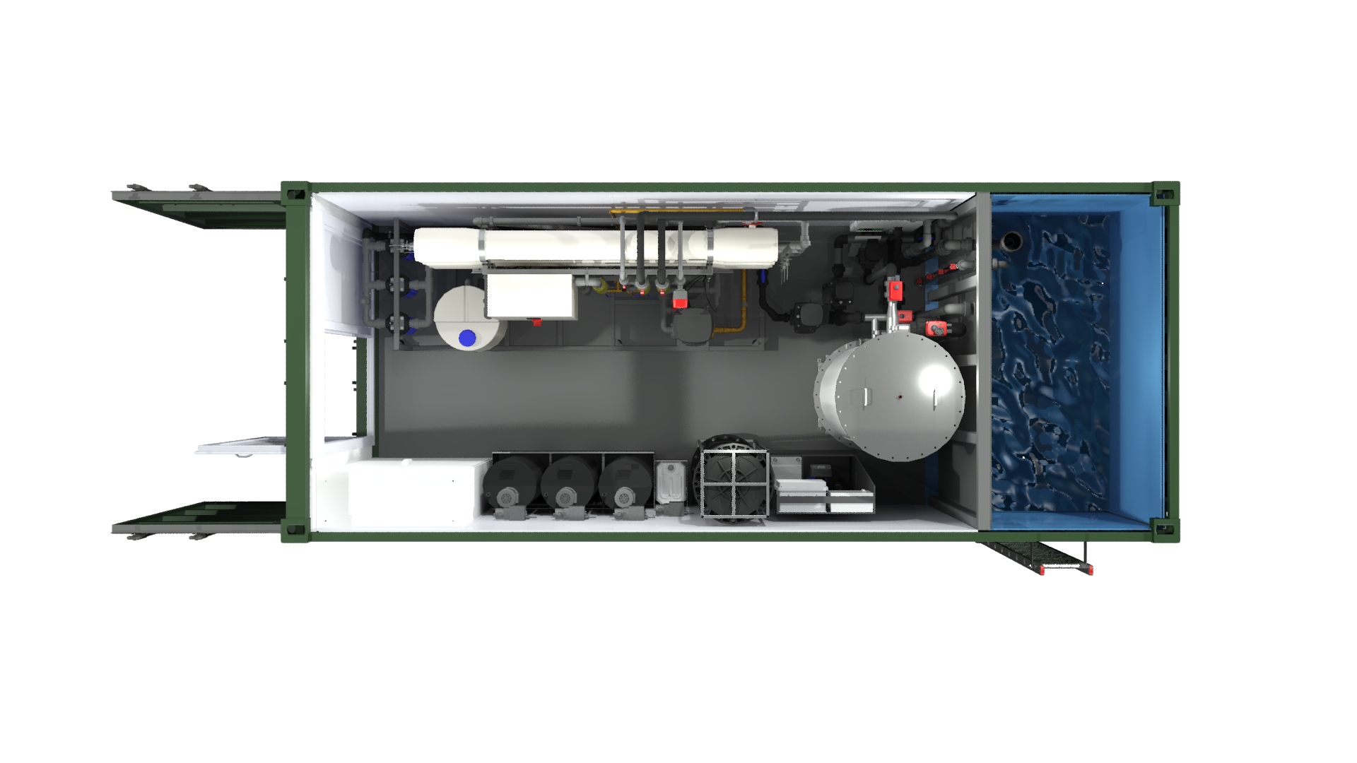 Conteneurs de potabilisation des eaux douces polluées (2 conteneurs) garantie anticorrosion (60 mois) norme NF EN