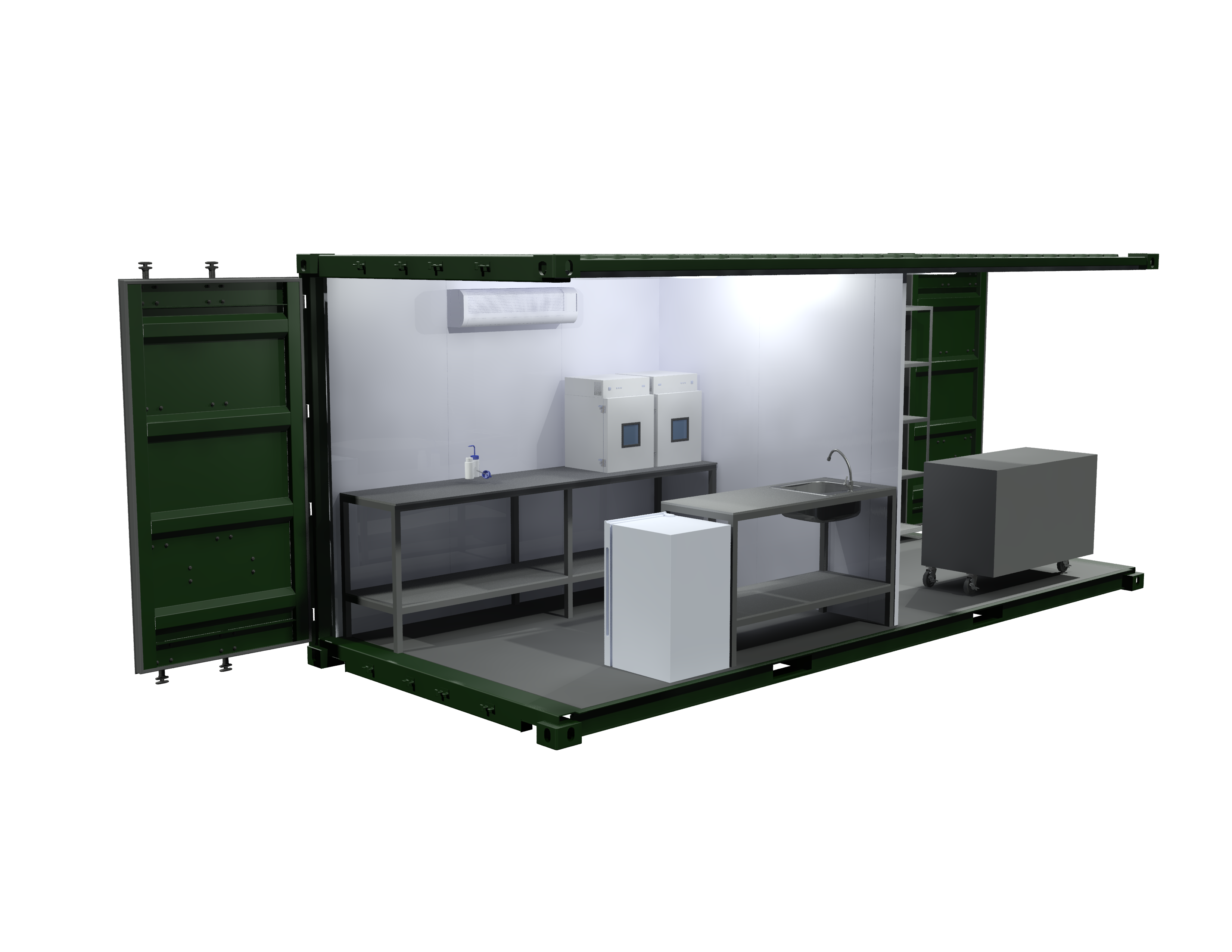 Conteneur laboratoire d'analyse garantie anticorrosion (60 mois) norme NF EN ISO 4628-3
