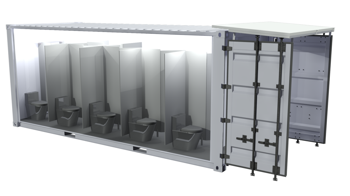 Conteneur toilettes garantie anticorrosion (60 mois) norme NF EN ISO 4628-3