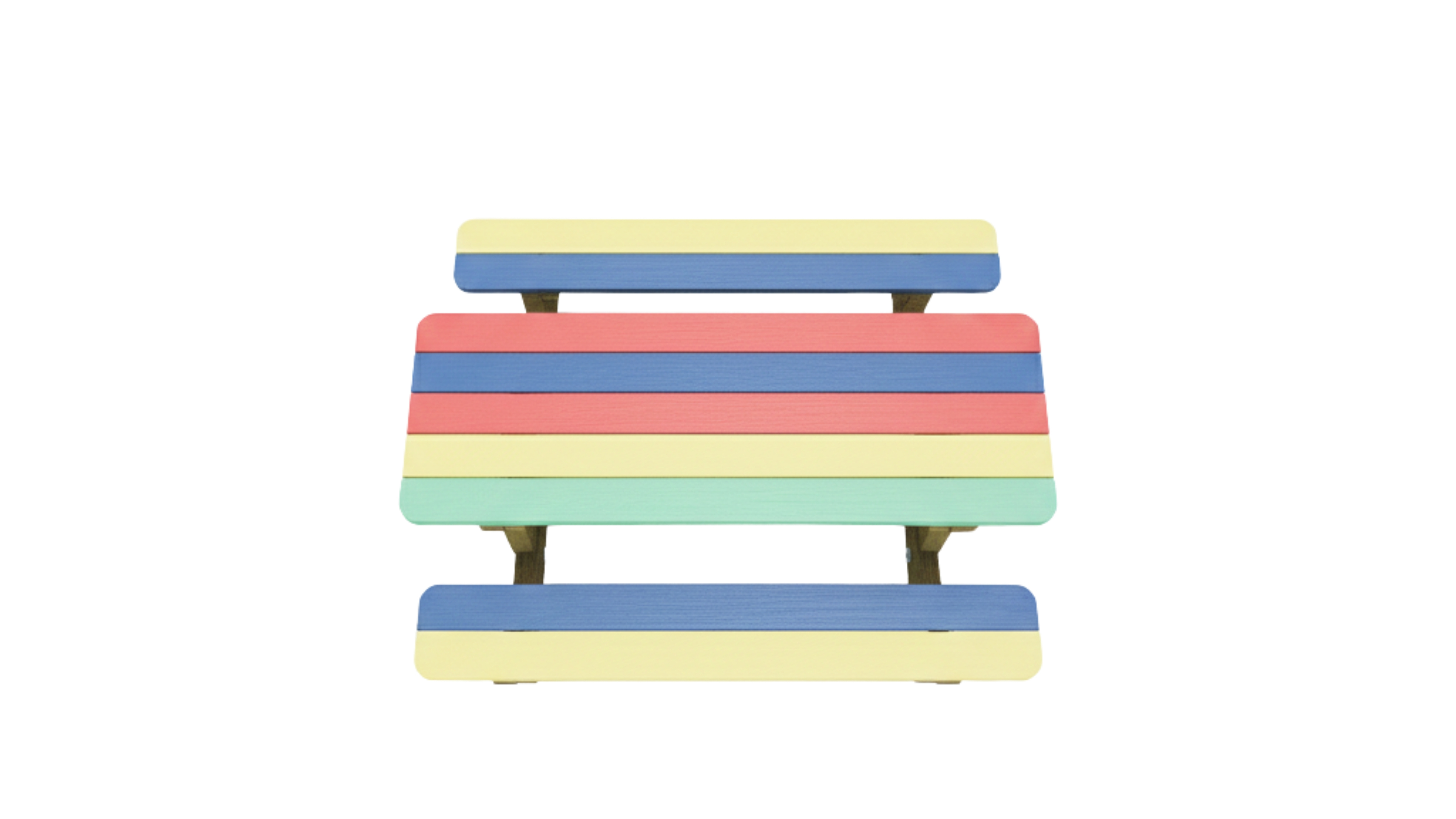 Table élémentaire coloré Tudi - l. 140 cm - fixation avec kit de scellement - déchargé sous abri