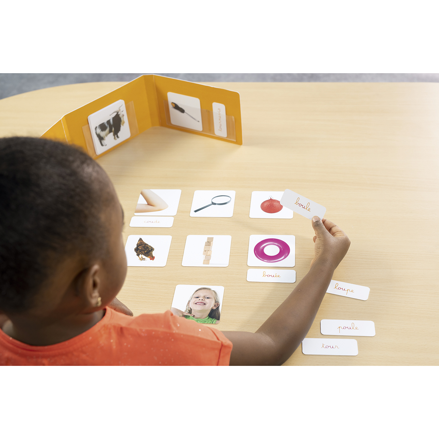 Coffrets mots écrire et mots à lire - digrammes - série orange - Montessori par Nathan